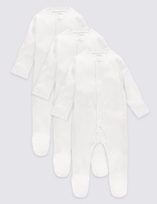 3 Pack Pure Cotton Baby Sleepsuits